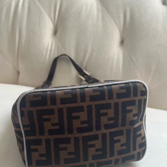 Fendi Brown and Dark Brown FF Logo Shoulder Bag - Picture 3 of 4
